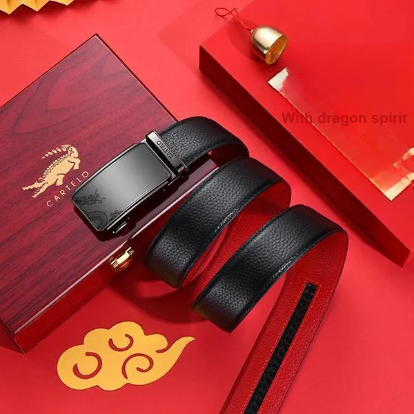CARTELO Top Grain Cow Leather Belts Men's Width 3.5CM-3