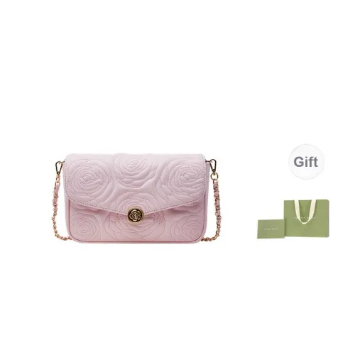 VANESSA HOGAN Monogram Cow Leather Shoulder Bag Crossbody Bag Handbag Medium Size Women's Pink/Ecru/Black/Red