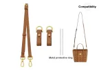 MCM Коричневый, ширина 1,5 см, регулируемый плечевой ремень 75-100 см + коричневая износостойкая пряжка, 1 пара [Включает 1 пару металлических защитных колец]
