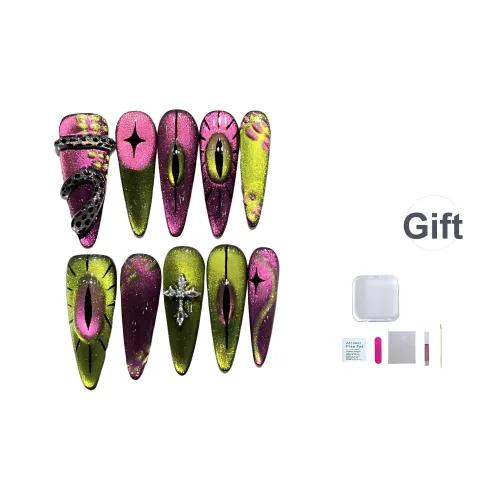 A Few More Cute [Нерегулярные Eye] False Nail Длинный Заостренный Фиолетовый Jump Цвет Flashing