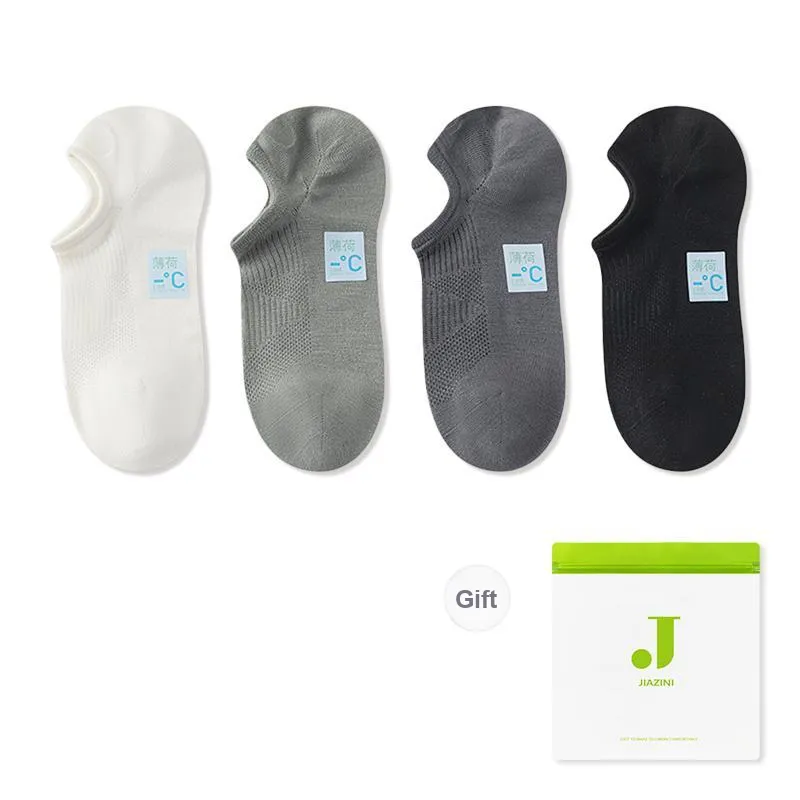 JIAZINI No Show Socks Men's 4 Pack-21