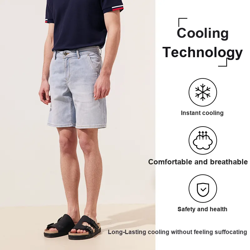 DANIEL HECHTER Denim Shorts Men's Sky Blue-4