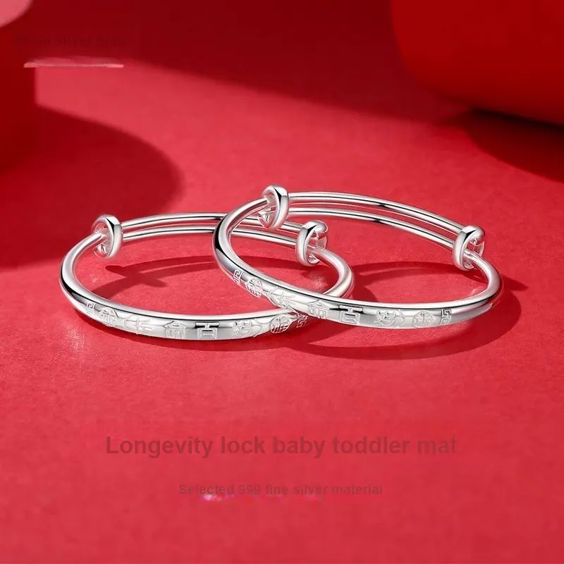 MIAOYINGE 999 Fine Silver Bangles Women's-1