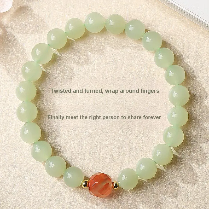 YINXIANGMOU Hetian Jade Bracelets Pale Greenish White Jade Women's-10