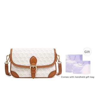 Teenmix PVC Spliced With Artificial Leather Messenger Bag, Small Square Bag, Shoulder Bag Small Size Women's Brown/Gray
