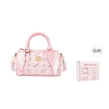 MESUCA Sanrio Melodi Synthetic Leather One Shoulder Portable Boston Bag Women's Pink