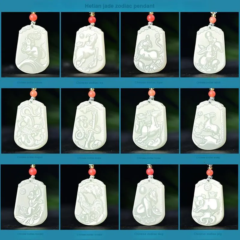 KUNYUYAO Hetian Jade Pendants Pale Greenish White Jade Unisex-55