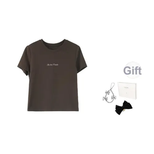 Fstudio Корейский стиль Текстурированный Комплект Винтаж Буква Короткий рукав Т-рубашка Женская