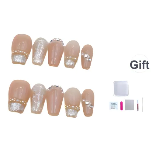 JIDUOMENG Dream Flower Handcrafted Nail Art False Nail Patch с мягким блестящим эффектом короткий прозрачный