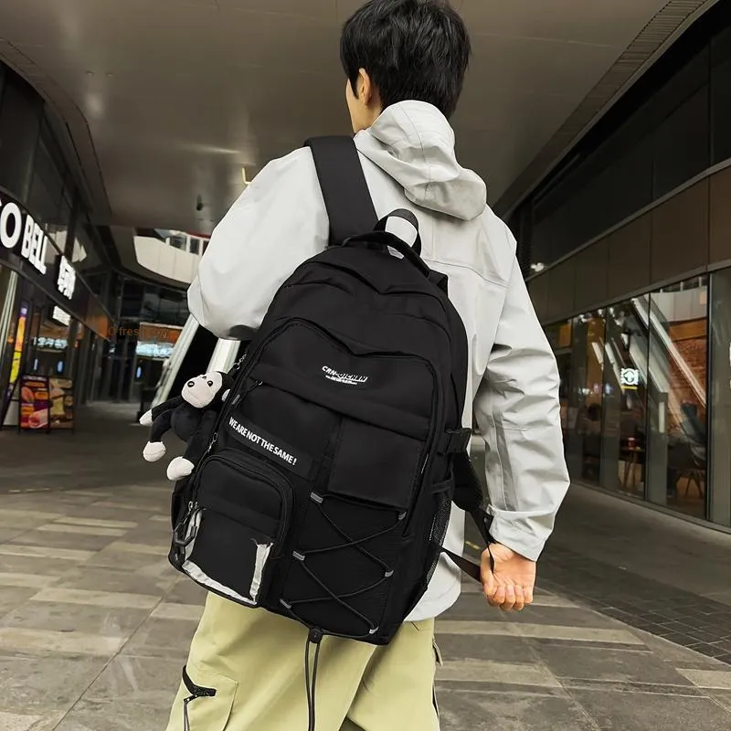 GOBLIN SHARKS 1759 Nylon And PVC Backpack Unisex White/Black/Red/Gray/Blue-7