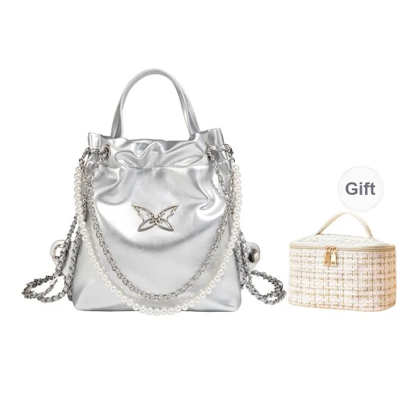 NATTY PU Backpack Small Size Women's Silver-15