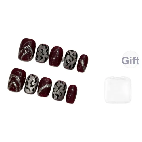 Fanze Леопардовый принт Мокко Шоколад Милый Пятно False Nail Короткий LADDER Коричневый Smudge Кошачий глаз 20mm