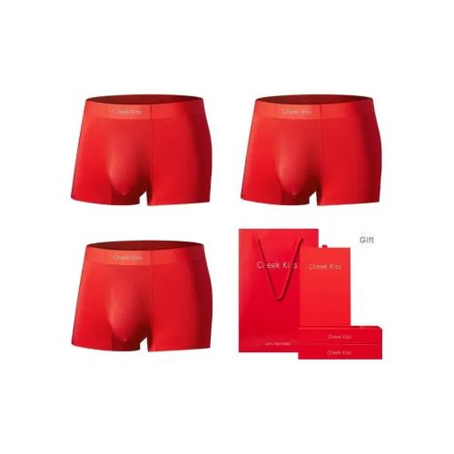 Cheekkiss Мужское нижнее белье Удобные четырехслойные трусы-бикини Подарочная коробка 3 упаковки