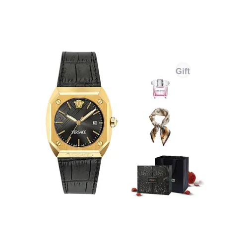 VERSACE Кварцевый механизм Мужские Современные Часы 44мм*41,5мм*10,3мм Серебряный