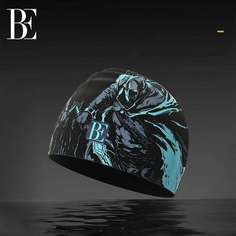 BALNEAIRE Swimming Caps Silicone Unisex 20*24cm Swordsman Blue-2