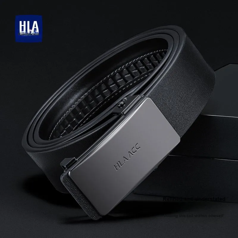 HLA Split Cow Leather Belts Men's Width 3.4cm-5