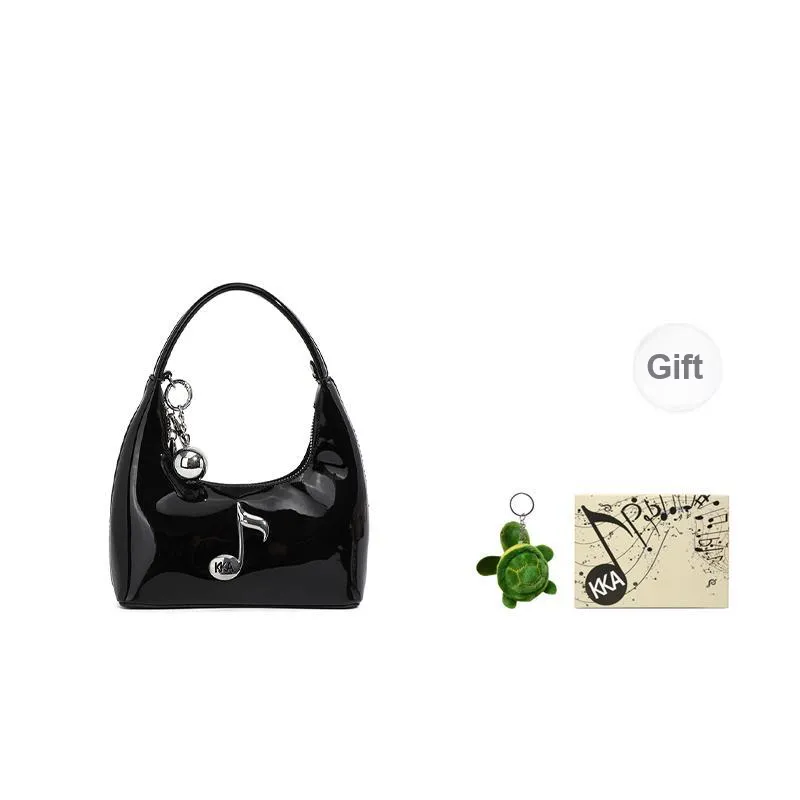 KKA PU Laminated Textile Handbags Shoulder Bag Crossbody Bag Regular Women's Silver/Black/White-6