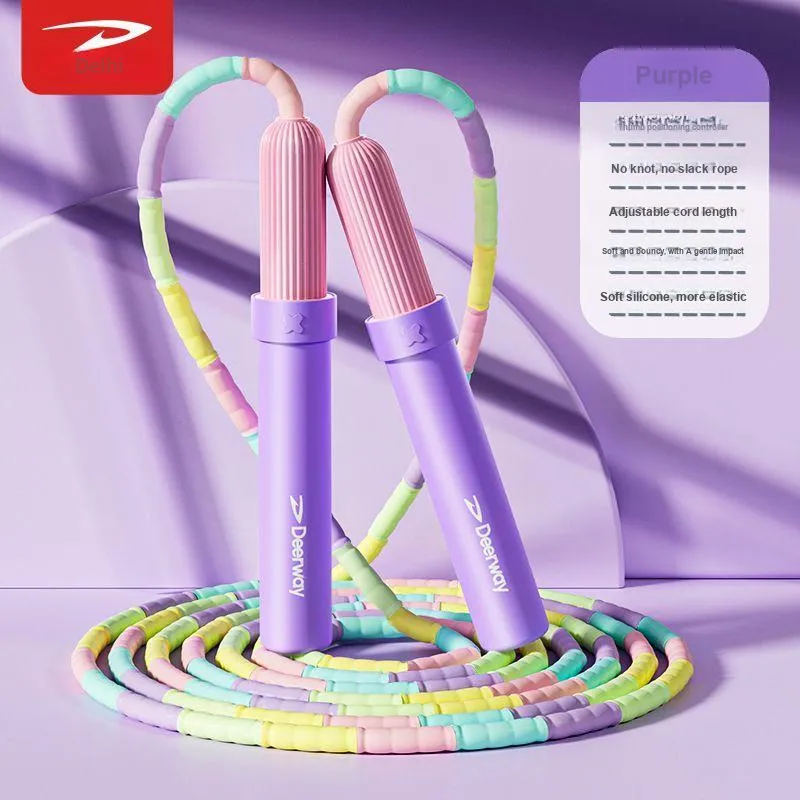 DEERWAY Casual Entertainment Non Countable Jump Ropes Kids PVC+Steel Wire Rope PVC Controller 2.8m Pink Purple-1
