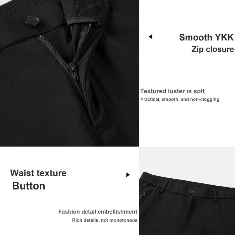 HLA Casual Pants Men Black Pattern D6-3