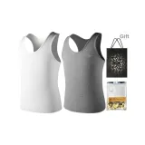 Loose Fit 2 Pack (White+Heather Gray) 2 Pcs, Easy to Wash!