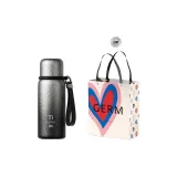 Black Silver-Heart Shopping Bag