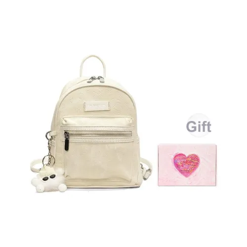 NATTY ПУ (полиуретан) Рюкзак Маленький Женский Экрю Серебряный Розовый Черный