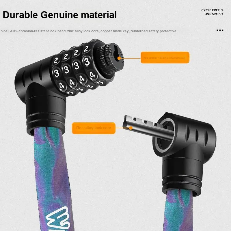 WEST BIKING Bicycle Locks Zinc Alloy, Steel Chain, Nylon Anti Pick, Waterproof, And Rust Proof Chain Lock-9