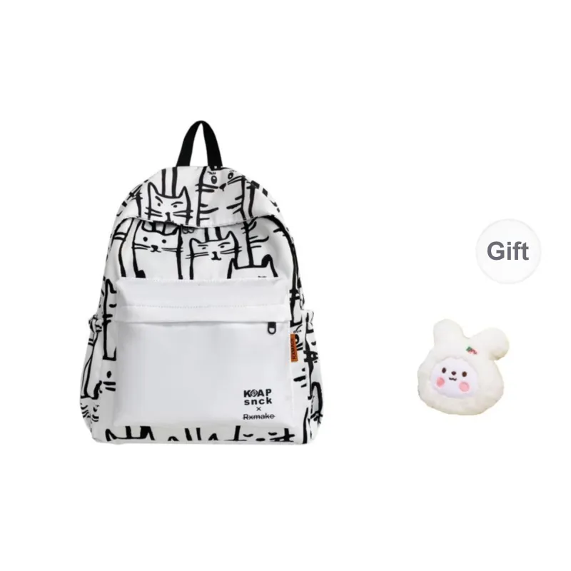 Yalu Composite Cloth Backpack Regular Unisex Gray/Black/Pink-1