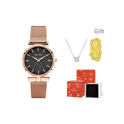 Clip Clop Кварцевый механизм ремешок из нержавеющей стали женские часы многоцветный циферблат