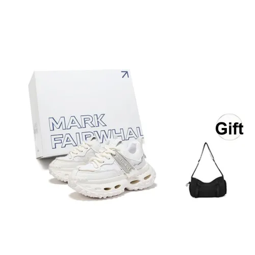 FAIRWHALE Дышащие Низкие Кроссовки с Толстой Подошвой Унисекс Чисто Белые