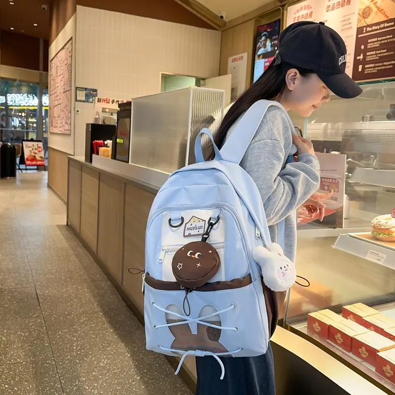 XIANGSU Nylon With PVC Backpack Women's Multicolor-4