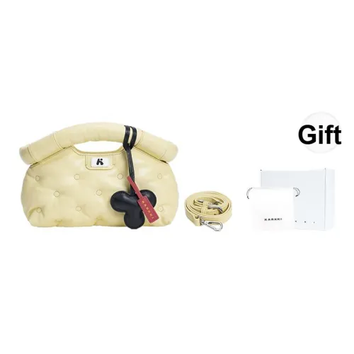 Karkki Первый слой Овечья шкура Облако Сумка-пельмень Сумка через плечо Сумка Женская Ванильно-желтая