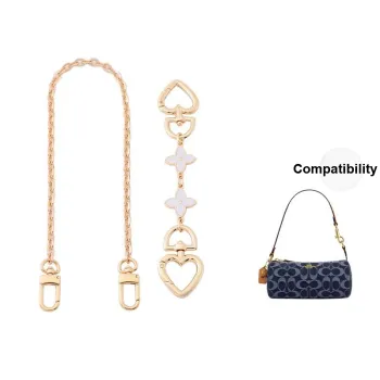 Gloya Metal Bag Accessory Women's Gold Tone/White