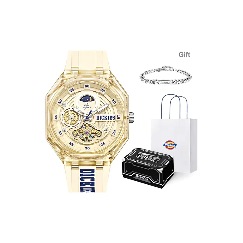 Dickies Starlight Collection Wrist Watch Mechanical Movement Cut Out Dial Unisex Shopping Bag+Box-17