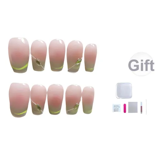 A Few More Cute Кошачий глаз Градиент Телесный False Nail Трапеции Розовый Румяна Стойка Новый китайский стиль