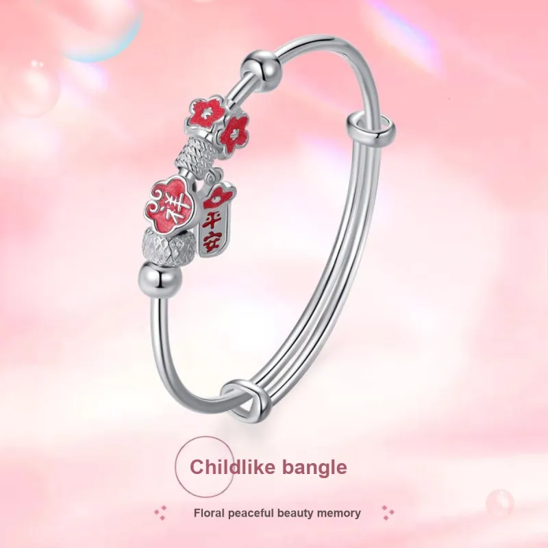 LAOMIAO 990 Fine Silver Bangles Women's-3