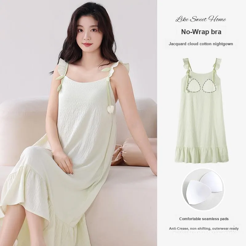 Ta Yan Nightgown Women's Light Green-3