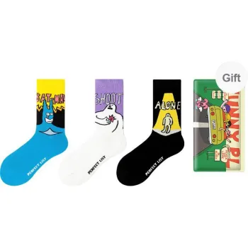 PL Mid Calf Socks Unisex Shopping Bag 3 Pack Mixed Color