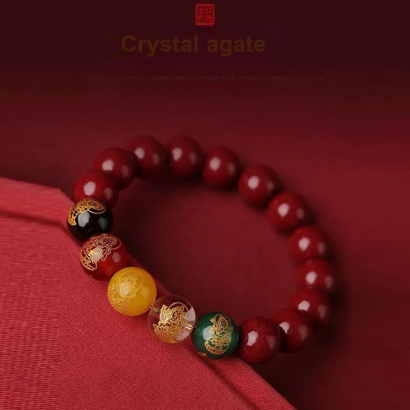 JIAHAOJADE Cinnabar Bracelets Unisex-2