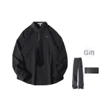 Black Shirt (Comes with Dark Gray Suit Trouser+Brooch)