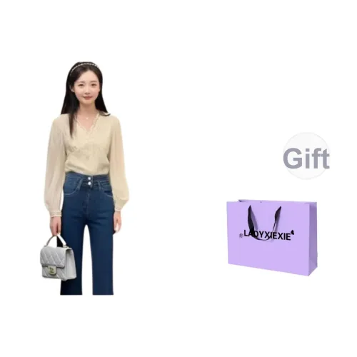 LADYXIEXIE Абрикос Женские Рубашки