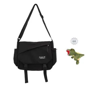 NIUMJ Nylon Shoulder Bag, Crossbody Bag Regular Unisex Black