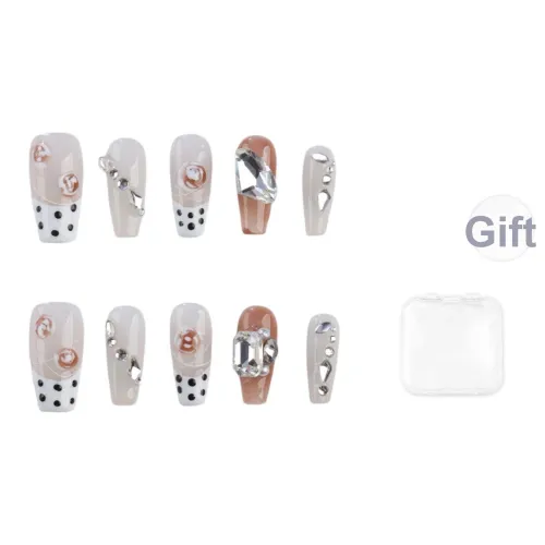 Song Biography Французский Полка Дот Сладкий Стиль Мода Осветляющий Бант False Nail Средний ЛЕДЕР 25 мм