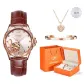 Brown Leather Rose Case Pink Dial