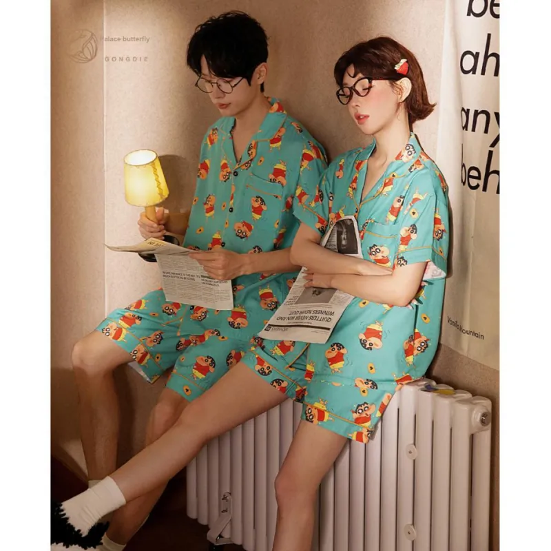 Gongdie x SHINCHAN Pajama Set Unisex Gift Box Set Green-4