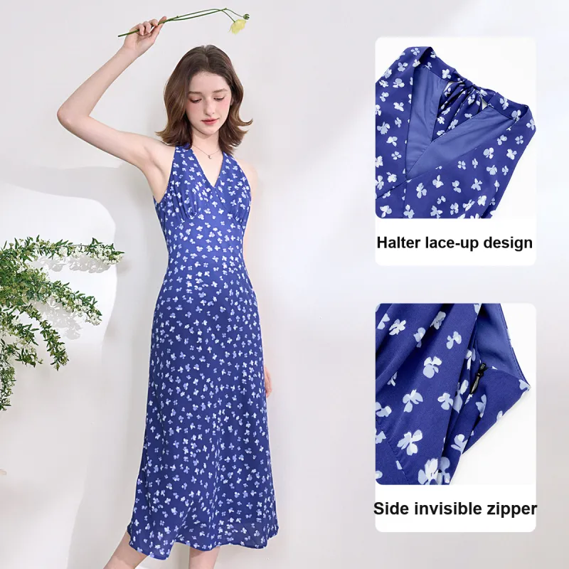 WESTLINK Sleeveless Dress Women's Vintage Blue-4