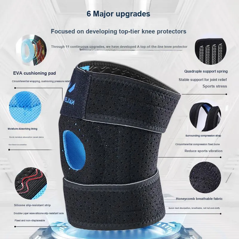 NAILEKESI NLKS 3758 Knee Pads Running Badminton Basketball Fitness Unisex Rubber-4