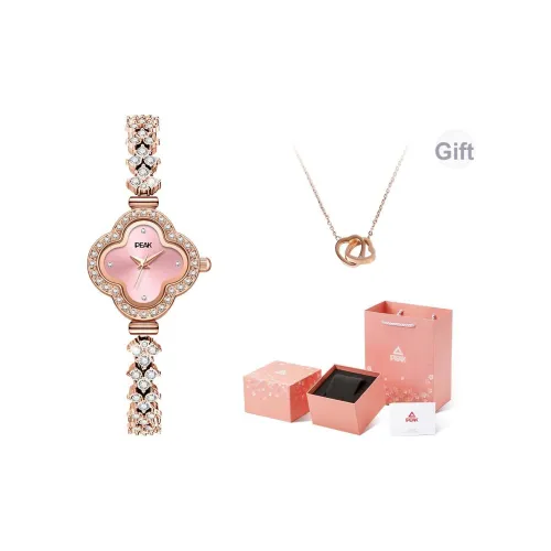PEAK Кварцевый механизм нержавеющая сталь ремешок часы женские циферблат розовый