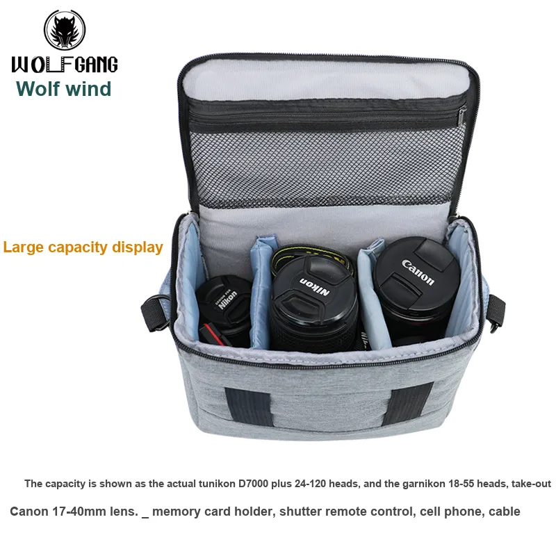 WOLFGANG Micro SLR Camera Bag DF026 Waterproof Canvas Oil Skin Bag Compatible With Canon, Nikon, Etc.-6