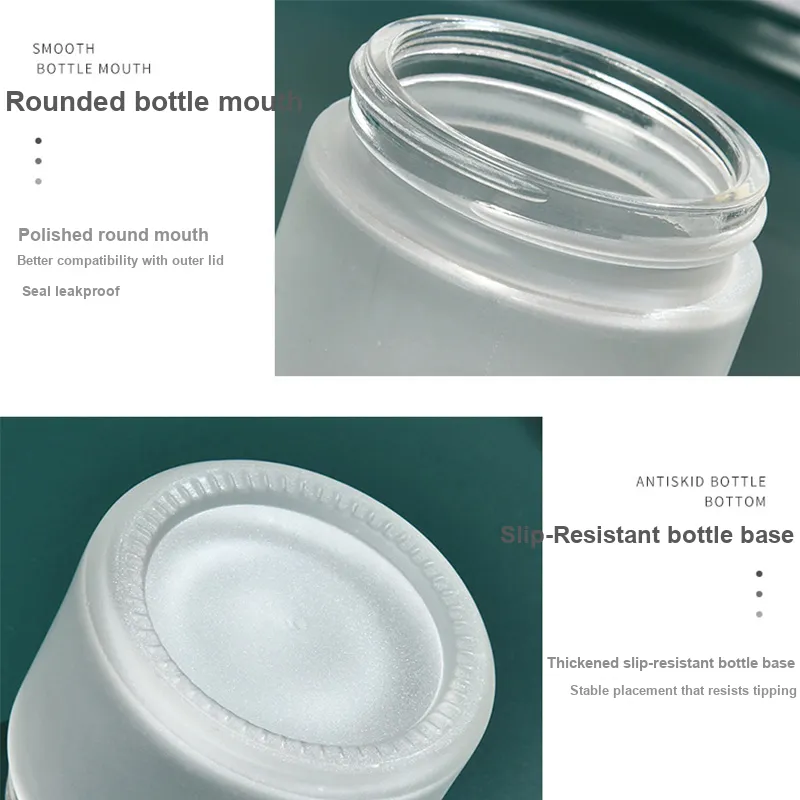 JIANYINGSHU Travel Cosmetics Mini Glass Face Cream Lotion Foundation And Empty Bottle Set 30g 2 Pcs Pack-3